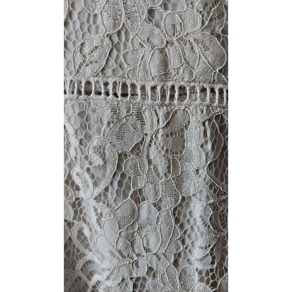 NWT Alexia Admor Midi Dress Lace Overlay Deep-V Sleeveless, Off White Size 14 L - Picture 6 of 9